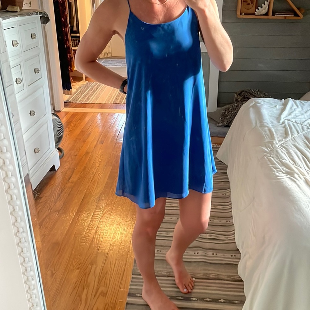 Royal blue mini dress